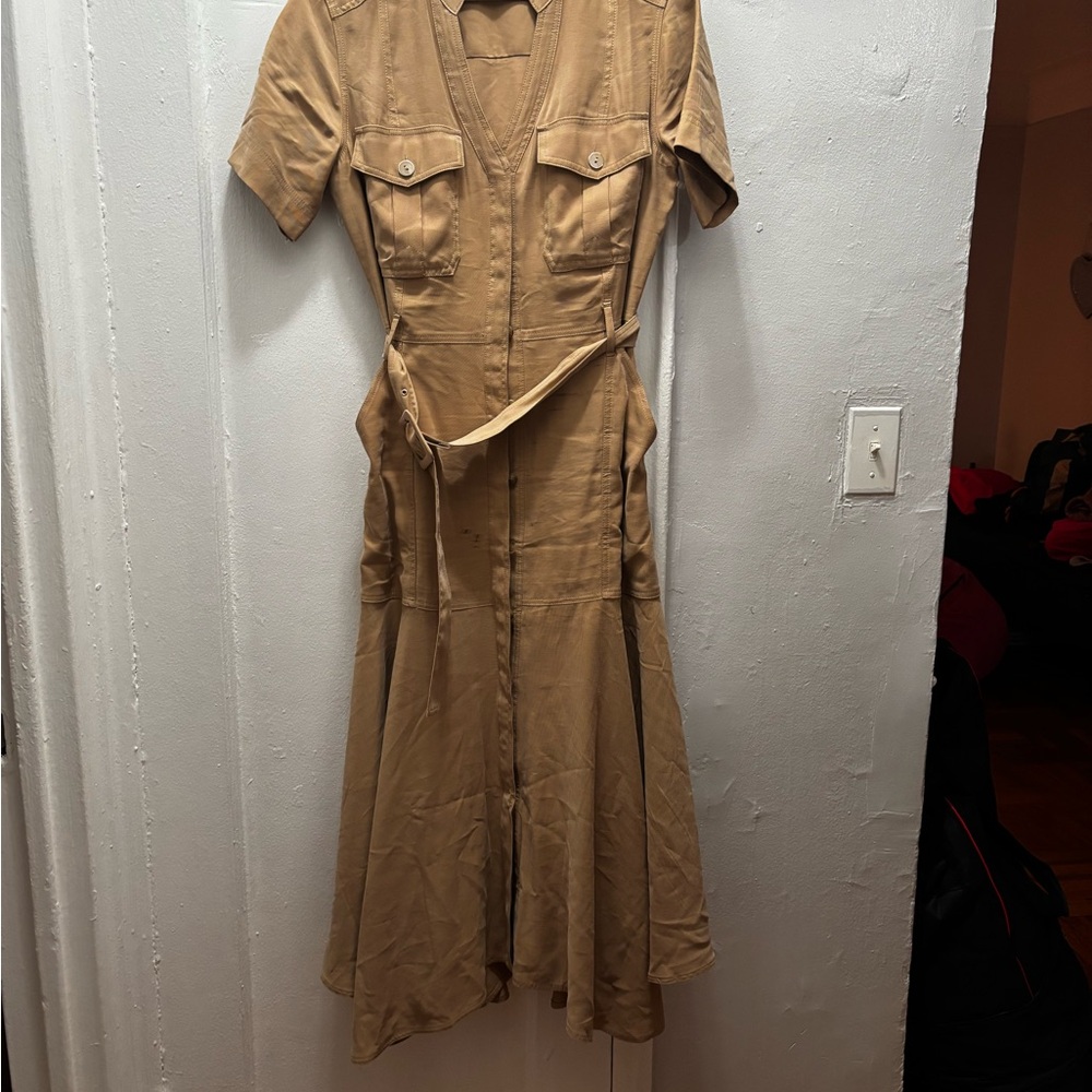 White House Black Market Tan Midi Dress